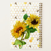 ヴィンテージイエローサンフラワーハチハニカム ノートブック (裏面)