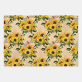 ヴィンテージイエローサンフラワーブーケトンフライ ラッピングペーパーシート (正面3)