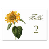 ヴィンテージイエローサンフラワーボタニカル テーブルナンバー (正面)