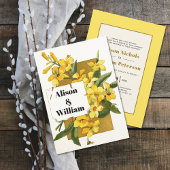ヴィンテージイエロージャスミンフローラ春の結婚式 招待状