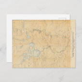 ヴィンテージイエローストーン国立公園の地図 ポストカード (正面/裏面)