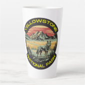 ヴィンテージイエローストーン国立公園ウルフ山脈 カフェラテマグ (正面)