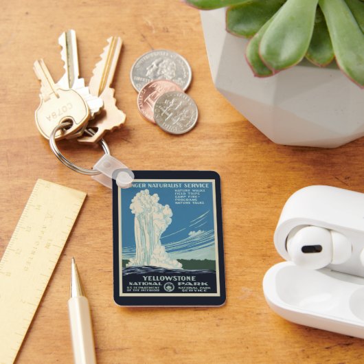 ヴィンテージイエローストーン国立公園オールド忠実 キーホルダー (デスク)