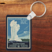 ヴィンテージイエローストーン国立公園オールド忠実 キーホルダー (裏面)