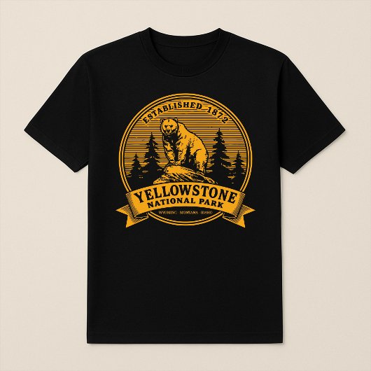 ヴィンテージイエローストーン国立公園グリズリーベア Tシャツ