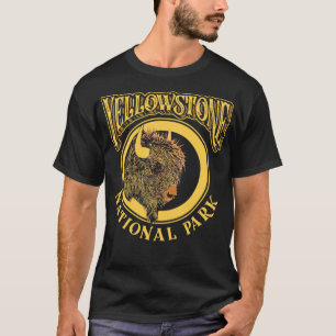 ヴィンテージイエローストーン国立公園バイソンアメリカンB Tシャツ