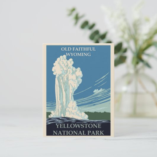 ヴィンテージイエローストーン国立公園ワイオミントラベル ポストカード (スタンド正面)