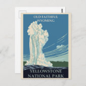 ヴィンテージイエローストーン国立公園ワイオミントラベル ポストカード (正面/裏面)
