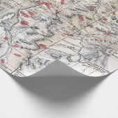 ヴィンテージイエローストーン国立公園地形図 ラッピングペーパー (角)