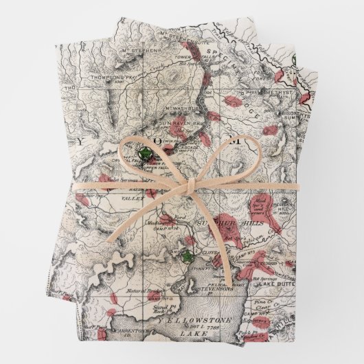 ヴィンテージイエローストーン国立公園地形戦争 ラッピングペーパーシート (インサイチュ)