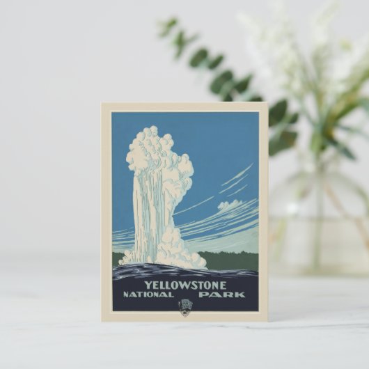 ヴィンテージイエローストーン国立公園旅行はがき ポストカード (スタンド正面)