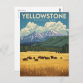 ヴィンテージイエローストーン国立公園旅行 ポストカード (正面/裏面)