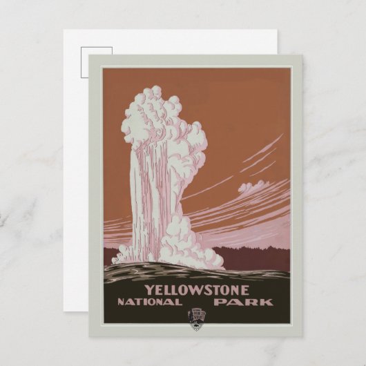 ヴィンテージイエローストーン国立公園旅行 ポストカード (正面/裏面)