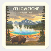 ヴィンテージイエローストーン国立公園 スクエアシール (正面)