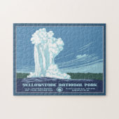 ヴィンテージイエローストーンWPA旅行 – 古い忠実 ジグソーパズル (横)