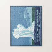 ヴィンテージイエローストーンWPA旅行 – 古い忠実 ジグソーパズル (縦)