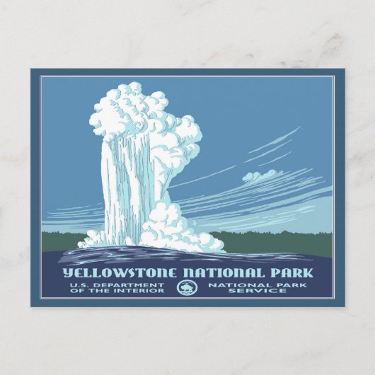 ヴィンテージイエローストーンWPA旅行 – 古い忠実 ポストカード (正面)