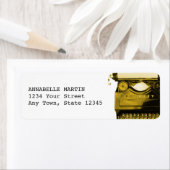 ヴィンテージイエロータイプライター住所 シール (インサイチュ)