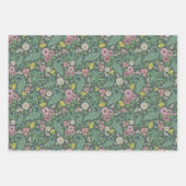 ヴィンテージイエローダンデオンズピンクパンジー顔パンジー ラッピングペーパーシート (正面3)