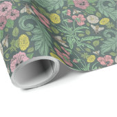 ヴィンテージイエローダンデオンズピンクパンジー顔パンジー ラッピングペーパー (ロールコーナー)