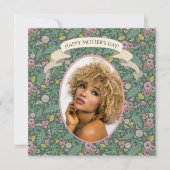 ヴィンテージイエローダンデオンズピンクパンジー顔ミツバチ カード (正面)