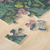 ヴィンテージイエローダンデオンズピンクパンジー顔ミツバチ ジグソーパズル (側面)