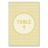 ヴィンテージイエローチェッカーボードパターカスタムン テーブルナンバー (裏面)