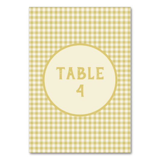 ヴィンテージイエローチェッカーボードパターカスタムン テーブルナンバー (裏面)