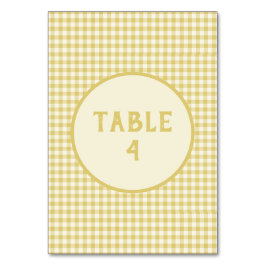 ヴィンテージイエローチェッカーボードパターカスタムン テーブルナンバー