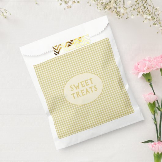 ヴィンテージイエローチェッカーボードパターカスタムン フェイバーバッグ (封をした状態)