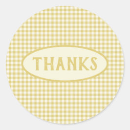 ヴィンテージイエローチェッカーボードパターカスタムン ラウンドシール