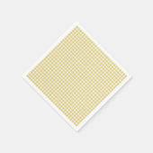 ヴィンテージイエローチェッカーボードパターン紙 スタンダードカクテルナプキン (角)