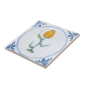 ヴィンテージイエローチューリップブルーホワイトデルフト タイル (側面)