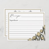 ヴィンテージイエローチューリップレシピカード ポストカード (正面/裏面)