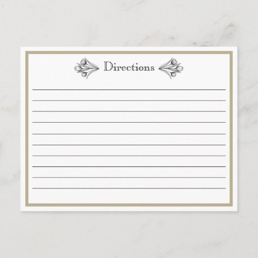 ヴィンテージイエローチューリップレシピカード ポストカード (裏面)