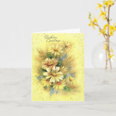 ヴィンテージイエローデイジー誕生日カード カード (黄色い花)