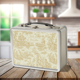 ヴィンテージイエロートイレデジュエリー メタルランチボックス