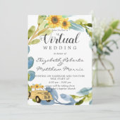 ヴィンテージイエロートラックひまわりバーチャルウェディング 招待状 (スタンド正面)