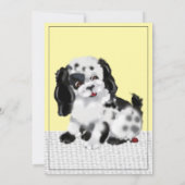 ヴィンテージイエロードッグパピーベイビーシャワー招待状 セーブザデート (裏面)