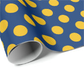 ヴィンテージイエロードットブルー背景ラッピング紙 ラッピングペーパー (ロールコーナー)