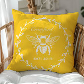 ヴィンテージイエローハニービー ラウレル ハニコーム モノグラム クッション