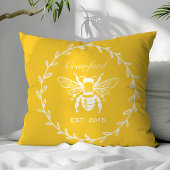ヴィンテージイエローハニービー ラウレル ハニコーム モノグラム クッション