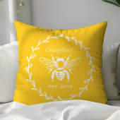 ヴィンテージイエローハニービー ラウレル ハニコーム モノグラム クッション