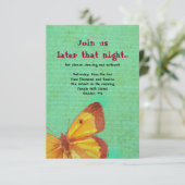 ヴィンテージイエローバタフライバルミツワーパーティー 招待状 (スタンド正面)