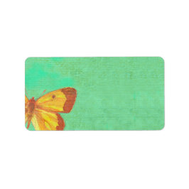 ヴィンテージイエローバタフライプリント自分のラベル ラベル