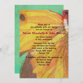 ヴィンテージイエローバタフライ結婚式招待状 招待状 (正面/裏面)