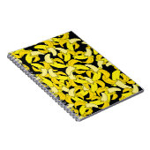 ヴィンテージイエローバナナ:黒い背景 ノートブック (右側)