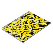 ヴィンテージイエローバナナ:黒い背景 ノートブック (左側)