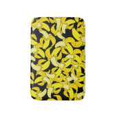 ヴィンテージイエローバナナ：黒い背景 バスマット (正面縦)