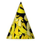 ヴィンテージイエローバナナ:黒い背景 パーティーハット (左)